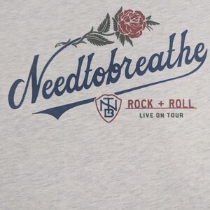 Needtobreathe Rock + Roll Live On Tour Light Grey Concert Tee Medium
